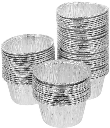 Cabilock 100pezzi Pirottini Alluminio Usa e Getta Per Dolci Stampi Mini Muffin e Crostatine Resistenti Congelatore e Forno Antiaderenti Forma Rotonda Per Cottura Uniforme e Facile Gestione