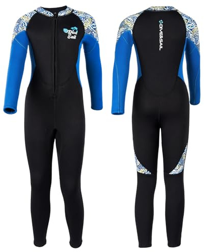 Barn våtdräkter för pojkar flickor 2,5 mm främre dragkedja värmande dykdräkter termiska simsaker vattensporter surfing snorkling simning L storlek