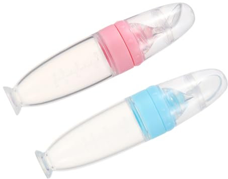 TOYANDONA 2 Teiliges Silikon Reispastenfläschchen Löffelfütterungsset + Flaschen Babynahrung Fläschchen Babyflaschen Fläschchen Mit Löffel Silikon Fläschchen