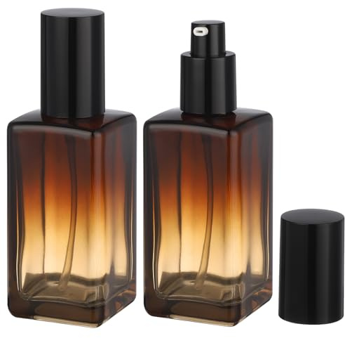 Segbeauty Contenant Voyage 100ml Marron, 2 Pièces Bouteille Vide en Verre, Flacon Avion Portable pour Trousse de Toilette Femme, Voyage Accessoires