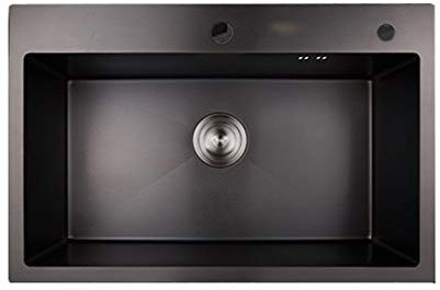 Lavello da cucina in acciaio inox nero singolo lavello per verdure lavastoviglie uso domestico