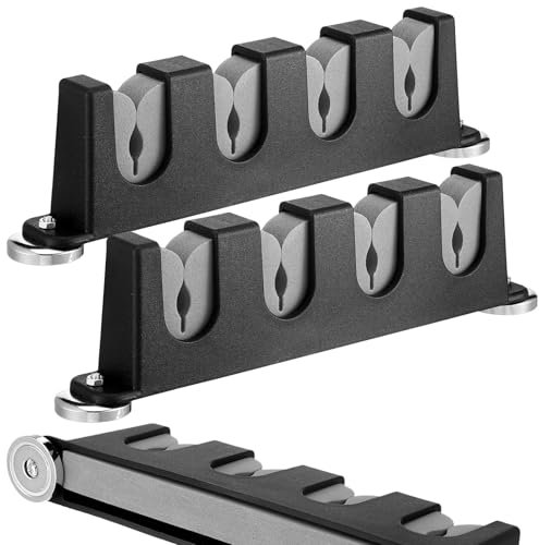 Seenelling 2 Pcs Magnetic Fishing Rod Holders for Truck Bed, 4 Rods, Gray | Vertical Fishing Pole Rack for Car Boat Wall Garage, Magnetic Base Secures to Metal Surfaces, Space Saving Organizer
