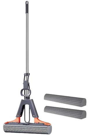 Mop De Rodillo De Piso: Trapeador De Rolleros De Esponja PVA con Manija Ajustable, Herramienta Eficiente De Limpieza Absorbente | Ideal para Madera Dura, Baldosas, Pisos De Mármol, Do