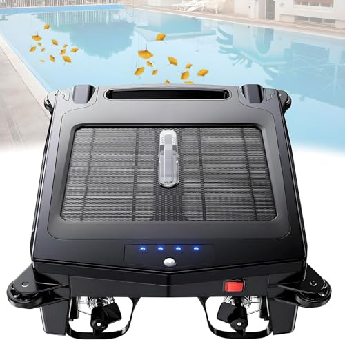 Limpiador de Skimmer de Piscina Solar Robótica, Limpiador de Robot Inalámbrico Automático con 2 Modos de Carga, 2 Modos de Velocidad, Evitación de Obstáculos Inteligentes, Optimización de Ruta