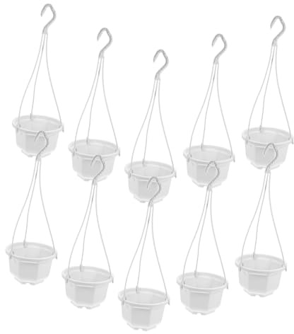Vaguelly 10sets Octagonal Succulent Green Radish Spider Plant Pot Hanging Wall Planter Plastic Breathable Design