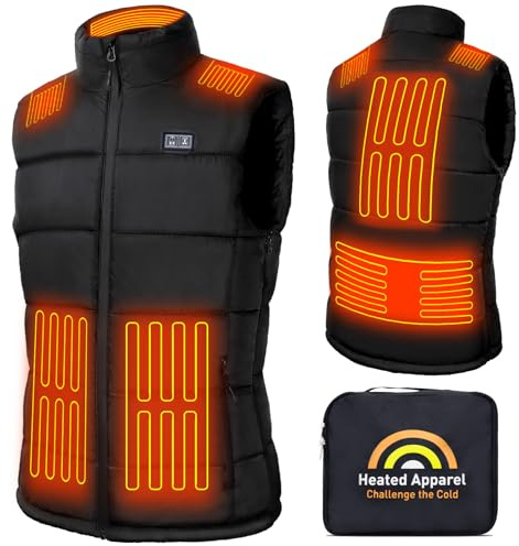 Weamest Heated Vest for Men Women with 16000mAh 7.4V Battery Pack Included, Size Adjustable Heated Vests for Winter Cycling Hunting Skiing Camping