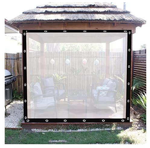 WZYJLyds Lona de plástico for Exteriores Transparente Impermeable Anti-UV con Ojales Cubierta de terraza de Patio Trasero, protección de Coche, Madera, Barco, jardín(2x10m)