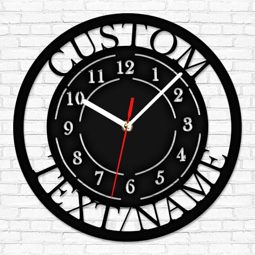 HCLRIU Personalized Garage Wall Clock Custom Name/Text Metal Wall Clock with Colorful Light Decor for Garages Living Rooms Kitchens Studios and Bedrooms A Thoughtful Gift for Husbands Fathers and Men