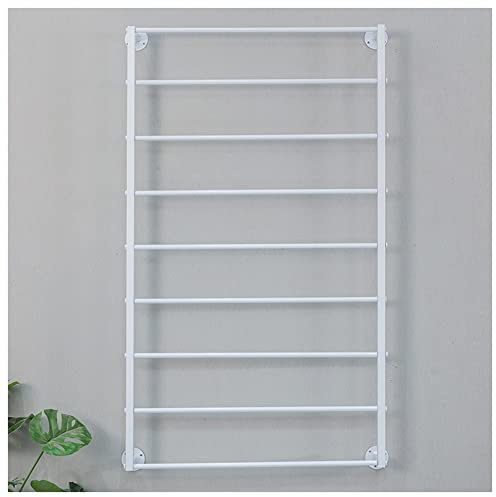 9 nivåer vit metallband rack halsduk och slips displayhållare för hantverk rum blomsterbutik kakbutik spole förvaringslösning (90 x 120 cm)