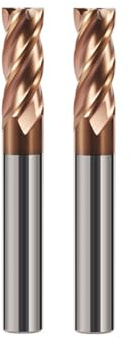 Hilpaty Hartmetall Schaftfräser 4.0 * 50mm*2, 4 Schneiden, TiSiN Beschichtet HRC 55, VHM Fräser, CNC Fräser für Metall, Gusseisen, Edelstahl, legierten Stahl