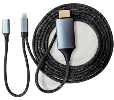 FLJVEZPJ Compatibile con 4K60Hz for Lightning, Cavo HDMI, Compatibile con iPhone 14/13/12/11 PRO Max/7/8/X/XS/XR/SE E Raccordi for iPad(Lightning to L HDMI)