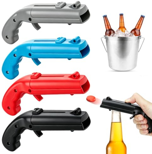 4 Stück Cap Gun Flaschenöffner Lustig, Flaschenöffner Pistole Kronkorken Pistole, Bierdeckel Pistole, Herrengeschenk, Geeignet Für Zuhause, Restaurant, Bar