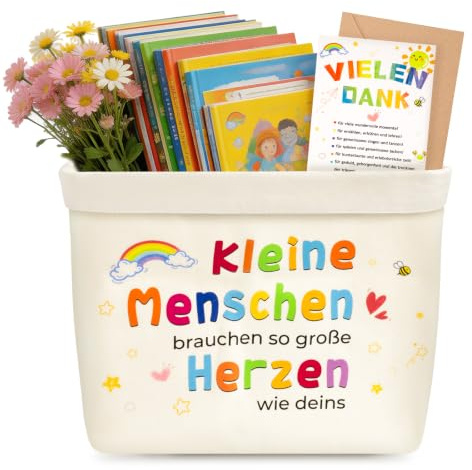 YANSYUN Erzieherin Geschenk, Abschiedsgeschenk Kita Erzieherin, Brotbeutel | Dankeschön Geschenke Brottasche Dankeskarte mit Umschlag, für Kindergarten und Grundschule Lehrerinnen