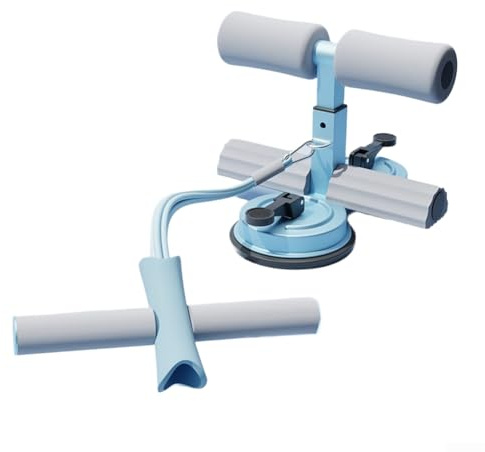 Dispositivo de asistencia para sentarse con 6 tubos de resistencia y base de succión de estabilidad, entrenador abdominal de altura ajustable con agarre de espuma para equipo de ejercicio central de