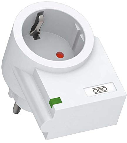 OBO Bettermann Vertr Feinschutz Schuko FC-D Zwischenstecker Geräteüberspannungsschutz für Energietechnik/Stromversorgung 4012195035053