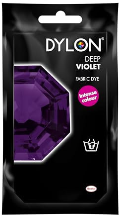 DYLON Hand Dye, Fabric Dye Sachet for Clothes, Soft Furnishings and Projects, 50 g - Deep Violet