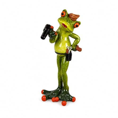 formano Frosch als Friseur Dekofigur, ca. 17 cm, Kunststein