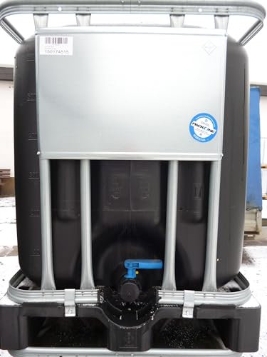 Hofer24 600 Liter IBC Tank (7) Farbe SCHWARZ, KOMPLETT NEU – Kunststoffpalette & Gitterbox neu # Tank neu