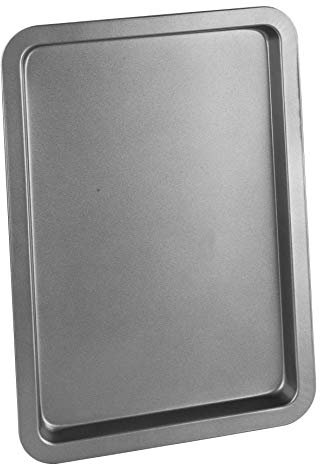 Chef Aid Non-Stick Carbon Steel Baking Tray, Durable Non Stick Coating, Fridge and Freezer Safe, Perfect for Baked Goods and Roasting, 37 cm x 25 cm, Robust Essential Oven pan, Grey
