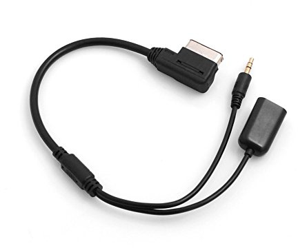 System-S Media In AMI MDI Adaptor Cable to Stereo 3.5 mm Audio Aux Cable and USB A Input for VW for Audi A4 A6 Q5 from Year of Manufacture 2014