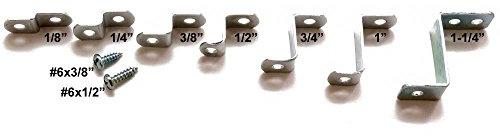 3/8 Depth --- Offset Mounting Canvas Z Clips For Picture Framing -- #6 X 3/8 Pan-Head Screws Included -- Pack of ONE HUNDRED (100) by United Mfrs. Supplies