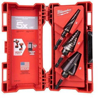 Milwaukee 48-89-9254 SHOCKWAVE Hochgeschwindigkeitsstahl-Stufen-Bit, 3-teiliges Set