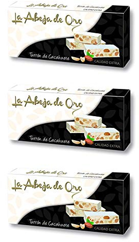 Turrón Duro de Cacahuete - La Abeja de Oro Pack incluye 3 barras de 200gr