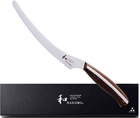 [NAGOMI] 6 inch Serrated Cake Knife - Made in Seki, Japan - Blade in 440A and Comfortable Pakkawood Handle - Japanese Sharp Knife