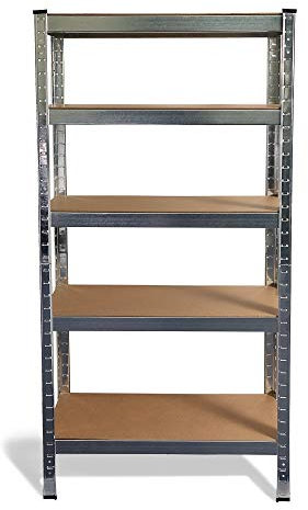 Ondis24 Metallregal Basti, Lagerregal 70 x 30 x 149 (H) cm, Kellerregal Silber, Steckregal mit 5 Einlegeböden höhenverstellbar, Werkstattregal, funktionales Schwerlastregal