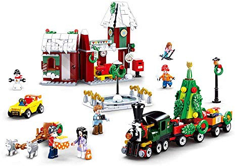 Weihnachtliches Dorf (565 Teile) [M38-B0887], Spielset, Klemmbausteine, City, mit Spielfigur, Stadtleben, bunt, Sluban Klemmbausteine SL95757