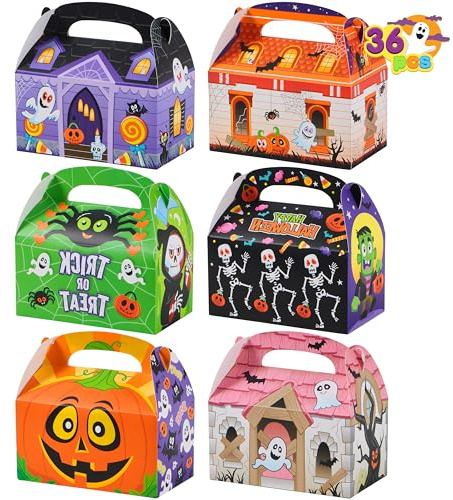 JOYIN 36 scatole di cartone per dolcetto o scherzetto di Halloween, scatole per caramelle, biscotti, sacchetti per bomboniere per feste di Halloween, sacchetti per scambio in classe