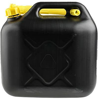 BARGAIN4ALL Jerrican en plastique pour carburant diesel essence avec bec verseur – Compatibilité liquide – À emporter partout – Réservoir d'huile et d'eau noir (5 L)