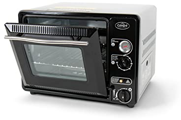 Camp4 Camping Mini-Gasofen für Wohnwagen & Wohnmobil, mobiler Gasbackofen mit Piezo-Zündung, Camping Backofen für Gaskartusche, bis 280 °C, 1,1 kW, 47 x 32,5 x 32,5 cm