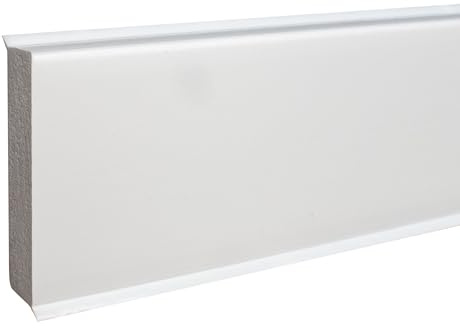 PROVISTON - Kunststoff Sockelleiste aus Hartschaum PVC - Weiß - 12 x 60 x 2500 mm - glatt - wasserfest - einfache Montage