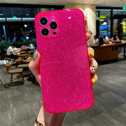 di Modo Trasparente Fluorescente Cassa del Telefono di Colore per Il iPhone 13 12 Mini 11 PRO XS Max X XR 7 8 più SE 2020, Rosa Rossa, per Il iPhone 13 PRO