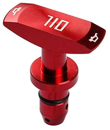 iSpchen Ölmessstab Griff Auto Motor Getriebe Ölpeilstab Griff Aluminiumlegierung Öl Peilstab Zuggriff Modifikations zubehör Kompatibel mit 1999-2011 Mustang GT V8 GT500