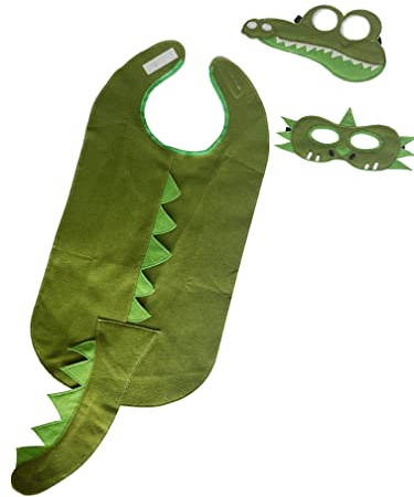ZAC HOME World Book Day Costume Crocodile and Dinosaur 2 in 1 Costume for 3-8 years