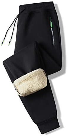 ZOXOZ Jogginghose Herren Baumwolle Sherpa Gefüttert Warme Winter Fleece Traininghose Sporthose