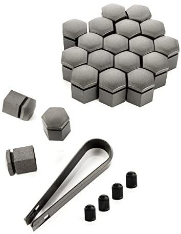 LST 20x Sechskant Abdeckkappen Radschraube Felgen Kappen Set 17 mm grau Matt