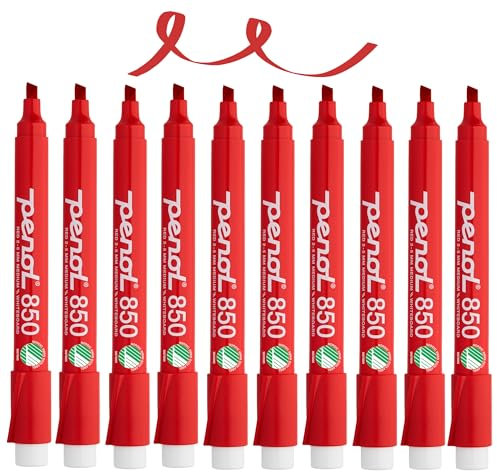PENOL Whiteboard-Marker (Rot - Chisel Tip, 2-5 MM / 10 Stück)