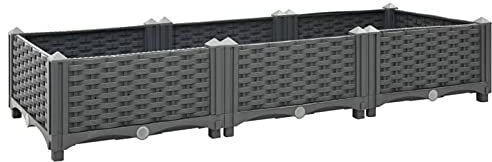 Homgoday Jardinière surélevée en plein air, jardinière, surélevée d'extérieur, grand parterre de fleurs surélevée pour jardin parterre surélevé, jardinière, extérieur, 120 x 40 x 23 cm en