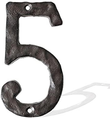 Numéros de maison en fonte - 14 cm - Robuste - En relief - Pour intérieur et extérieur - Pour projets de bricolage - À suspendre - Lettres décoratives