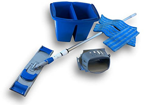 Kibros Kit Lave-Sol Pro 3 Franges Micro Manche télescopique 3,80 m