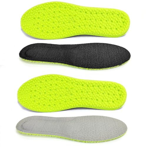 Plantillas deportivas transpirables para niños, 2 pares, inserciones cortables antisudor y antiolor, suitable for tallas 8-10