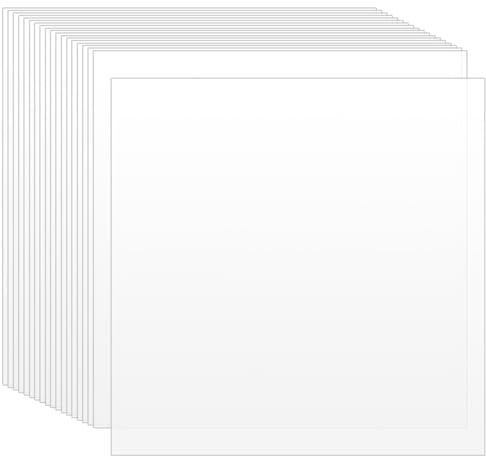 FUNSUEI 20 unidades de 305 x 305 x 0,15 mm de lámina de plantilla de Mylar Plantillas Hojas de Mylar para Silueta, Material de Plantilla de Artesanía Transparente, Corte de Plantillas DIY