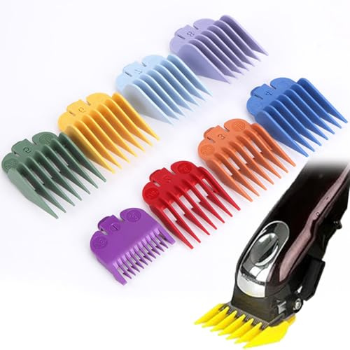 Aufschiebekämme für Schermaschine,8 Stück Haar Clipper Guide Limit Kamm Attachment Set Haarschneidemaschine Kämme Limit Kamm Set Ersatz für Standard Haarschneidemaschine