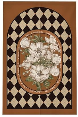 Türvorhang Elegant Braun Schwarz Türvorhang Insektenschutz Polyester Raumteiler Vorhang mit Teleskopstange Vorhang Kurz Küchenvorhang Fliegenvorhang Terrassentür Waschbar Tür Vorhang 90x150cm