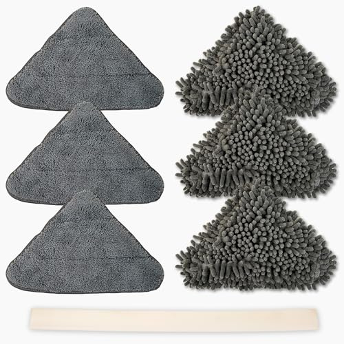 Fine Selections®️ Kit de Recambios para Mopa Triangular | 3 Recambios de Microfibra | 3 Recambios de Chenilla | Escobilla Limpia Cristales (Recambios)