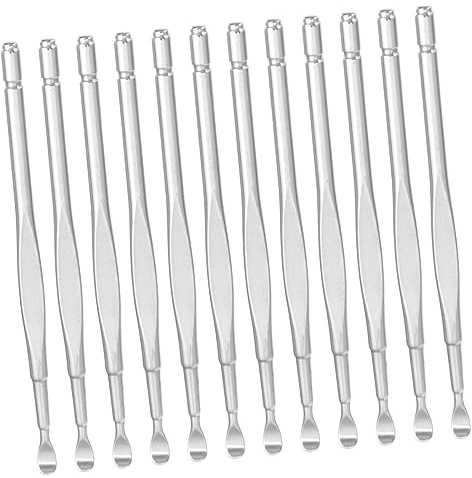 FOYTOKI 12stücke Ohrreinigerlöffel Set Aus Edelstahl Mit Ohrlöffel Für Schmalzentfernung Und Gehörgangmassage Geeignet Für Trockene Und Ölige Ohrenschmalzreinigung