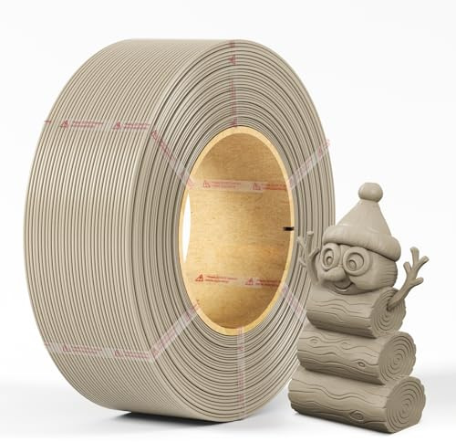 NextShapes PLA Refill Filament 1,75mm, Holzfarbe | ohne Spule, Hochzähes, 3D Druckfilament für Bambu Lab AMS/AMS Lite 3D Drucker Series, 1KG +/- 0,02mm